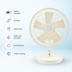Oxycool 8 Inch Portable Rechargeable Wireless Fan - White