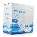 Oxycool 8 Inch Portable Rechargeable Wireless Fan - White