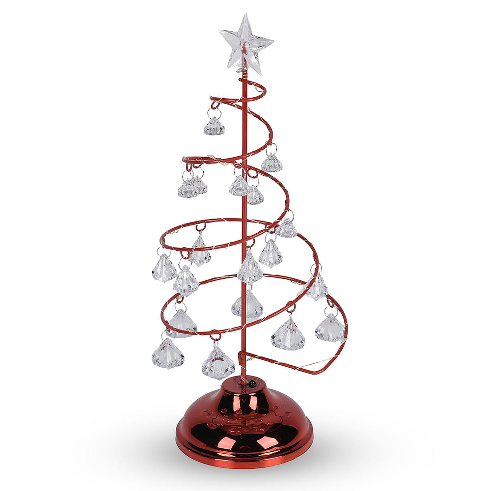 LED Christmas Tree 19 Crystals (3xAAA batteries not inc) - Red