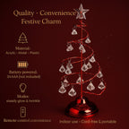 LED Christmas Tree 19 Crystals (3xAAA batteries not inc) - Red