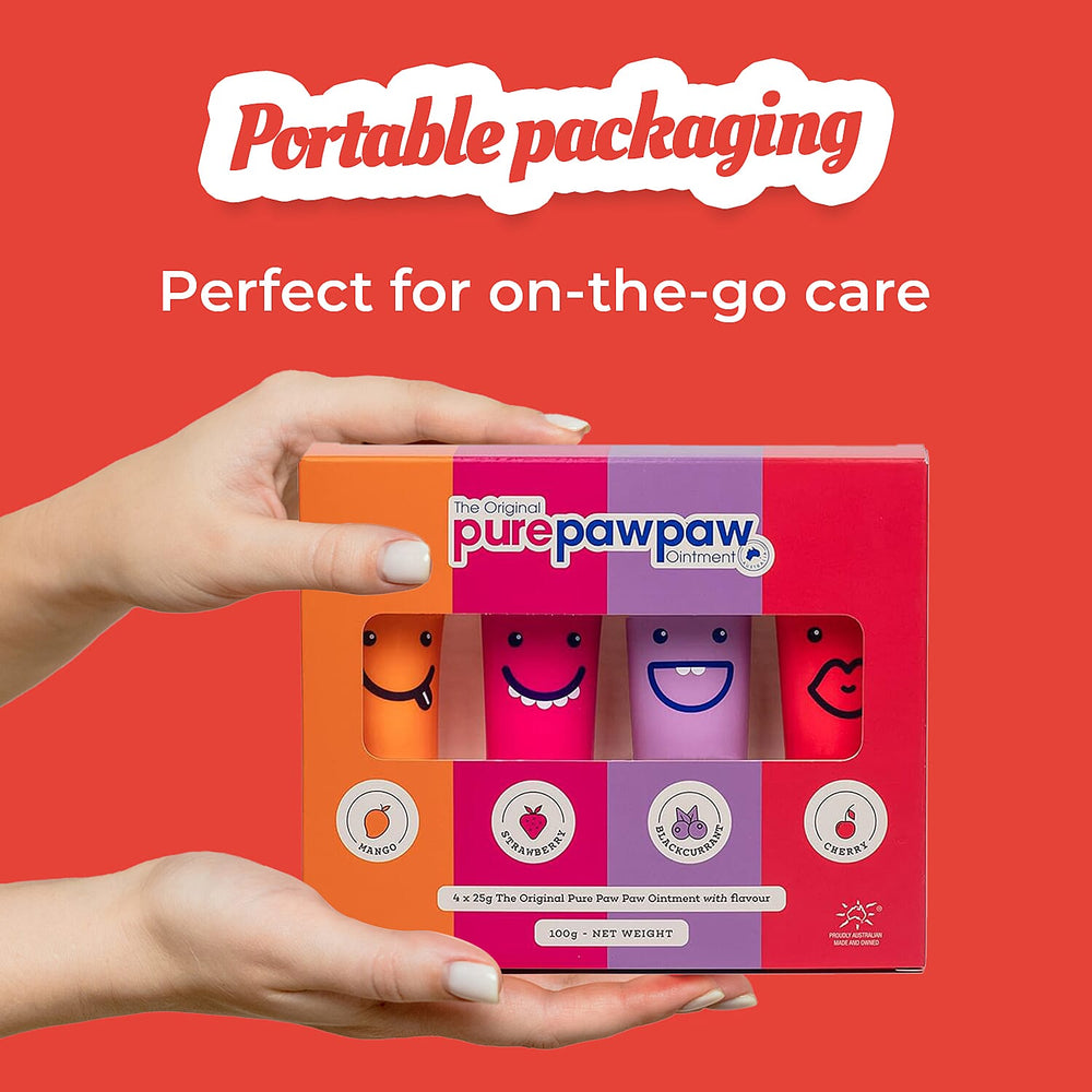Pure Paw Paw Ointment Bundle (Includes 25g Mango, 25g Blackcurrant, 25g Cherry - 25g Strawberry)