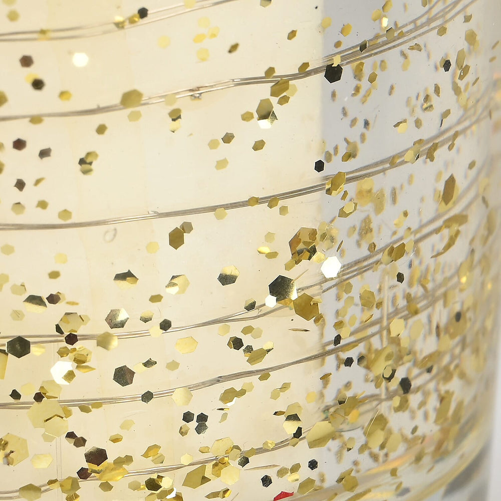 Glass LED Burning Real Candle - Gold