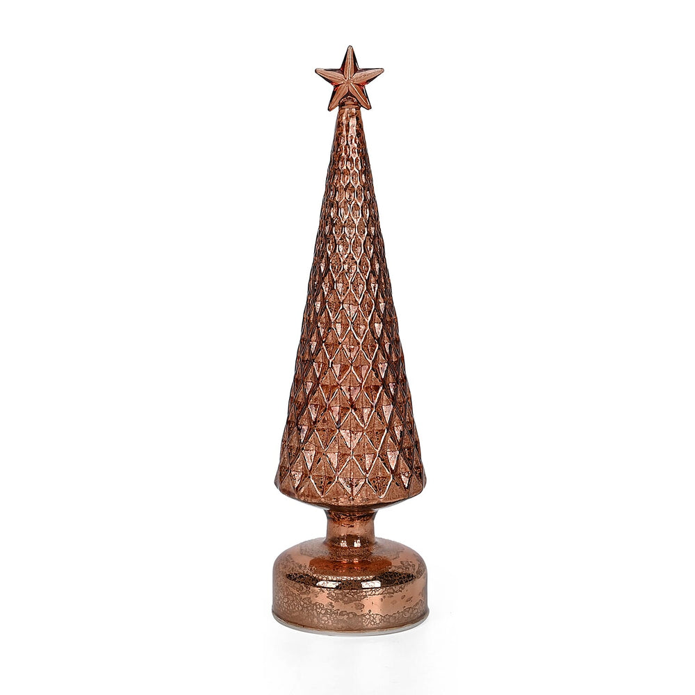 LED Striped Christmas Cone Tree - Gold_7797015
