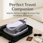 Set of 3 Expandable-Zipper Compression Storage Bags- ,Multifunctional Travel Organiser, Saves Space  (Size 31x10x41 cm) - Grey