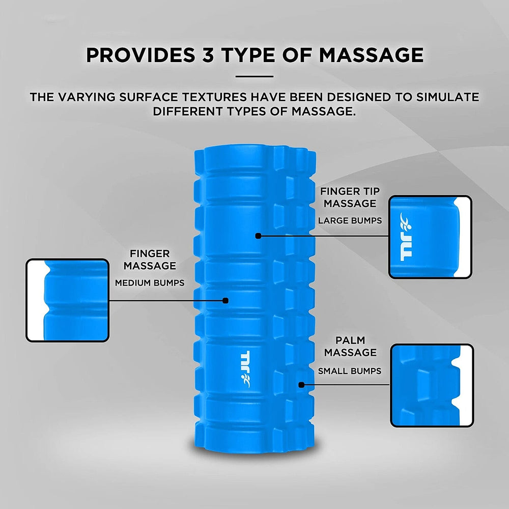 JLL Fitness Foam Roller for Deep Tissue Massage & Muscle Therapy - Blue