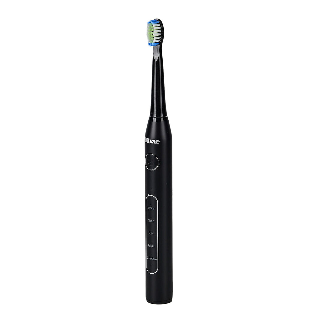 Bitvae Sonic Electirc Toothbrush With 8 Heads - Travel Case, 5 Brushing Modes - Smart Timer - Black
