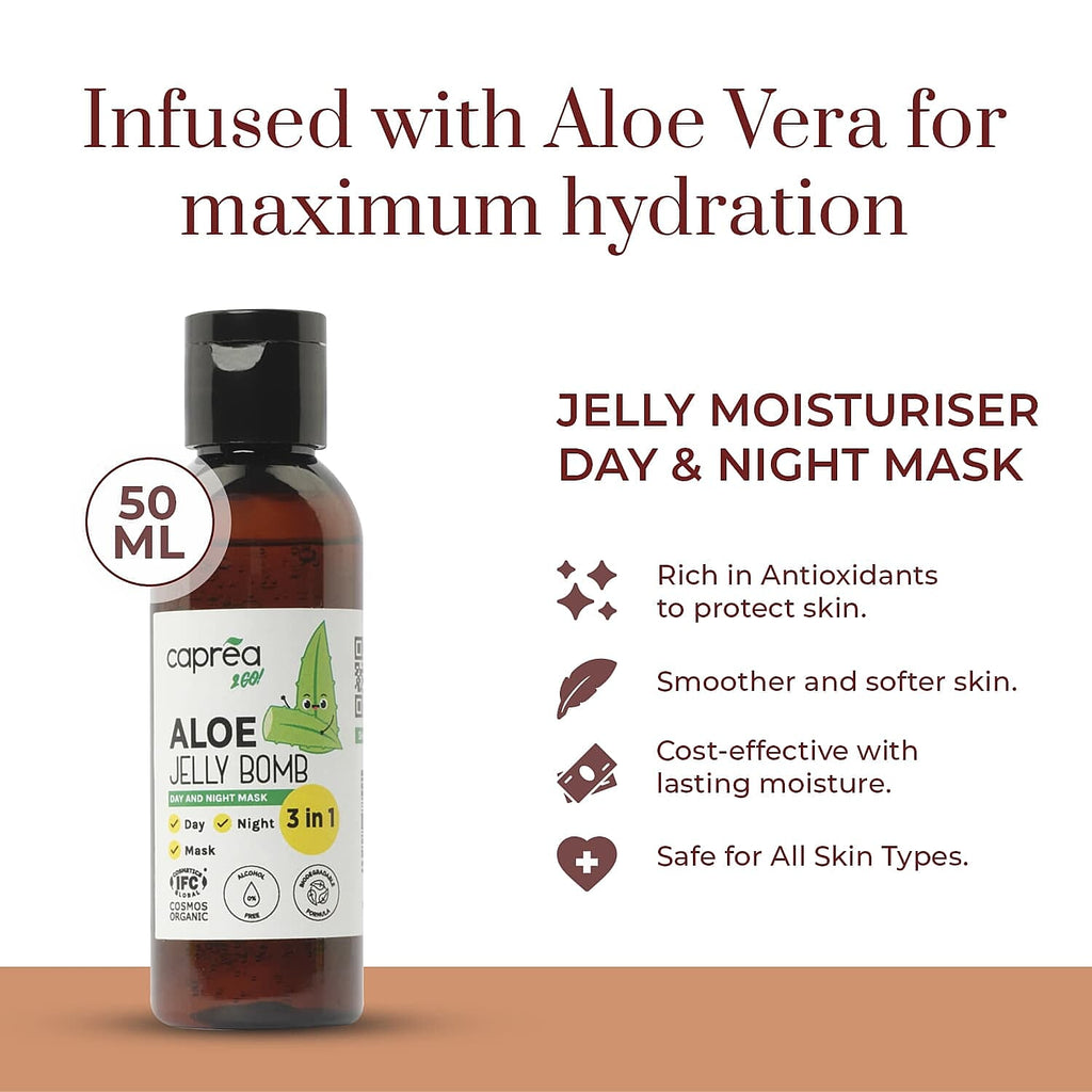 Caprea 3 in 1 Jelly Moisturiser Day & Night Mask - 50ml