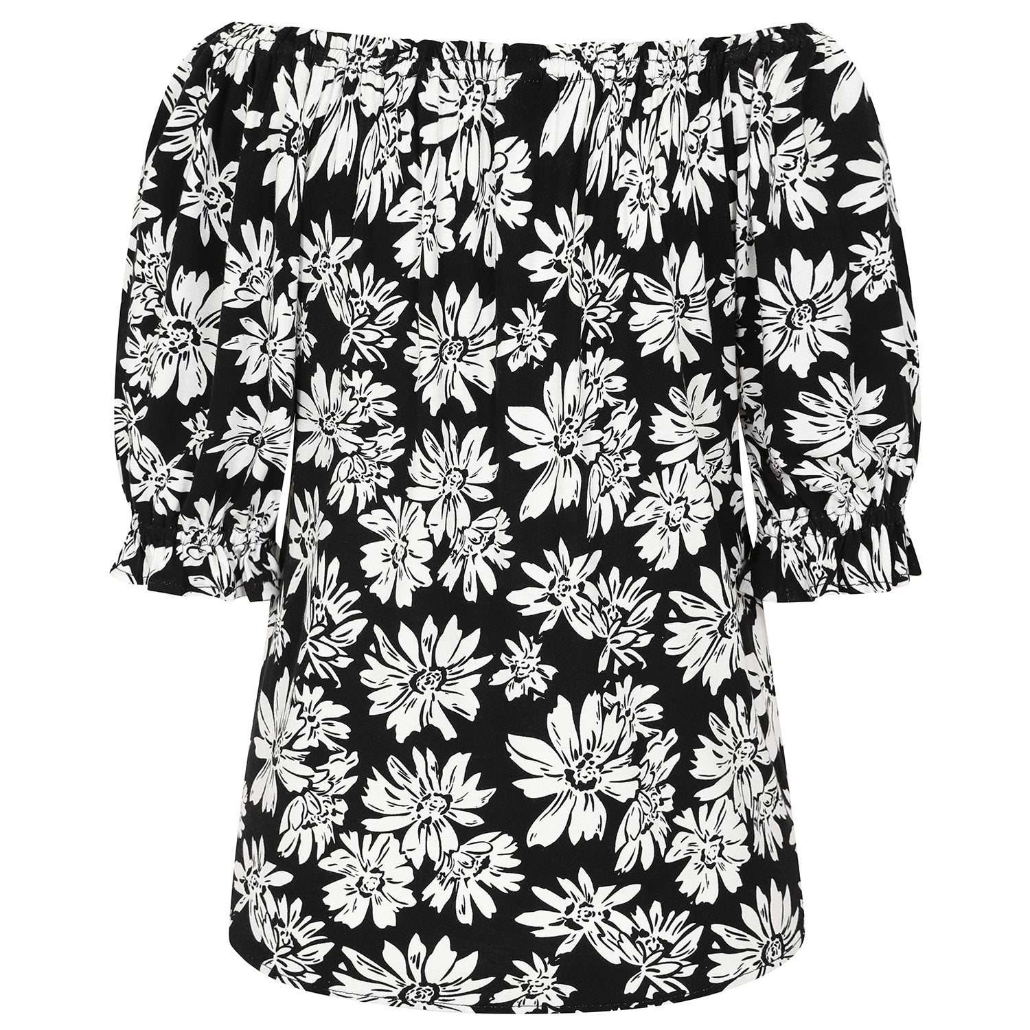 Emreco 100% Viscose Frill Sleeve Floral Top (Size 20) - Black_7805026_6