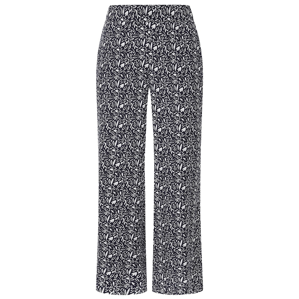 Emreco 100% Viscose Wide Leg Print Trouser (Size 20) - Navy_7805684_4
