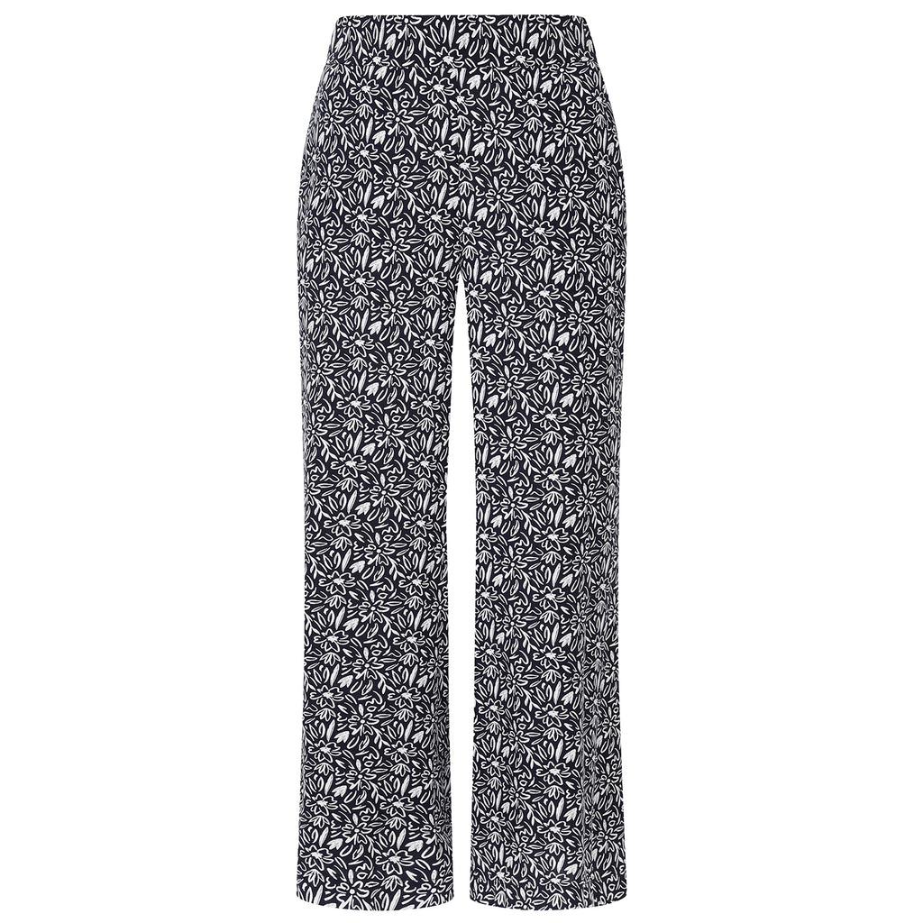Emreco 100% Viscose Wide Leg Print Trouser (Size 20) - Navy_7805684_4
