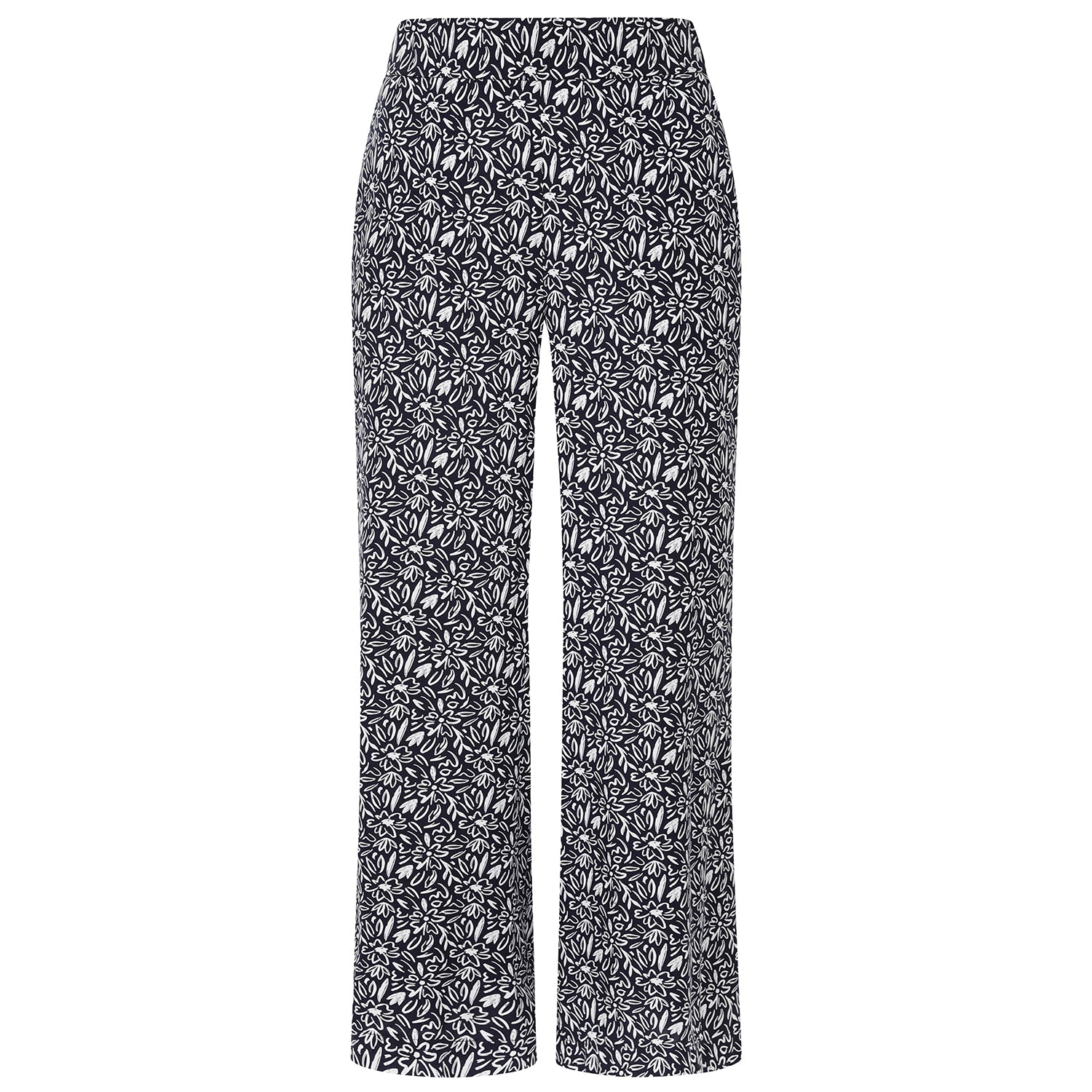 Emreco 100% Viscose Wide Leg Print Trouser (Size 20) - Navy_7805684_4