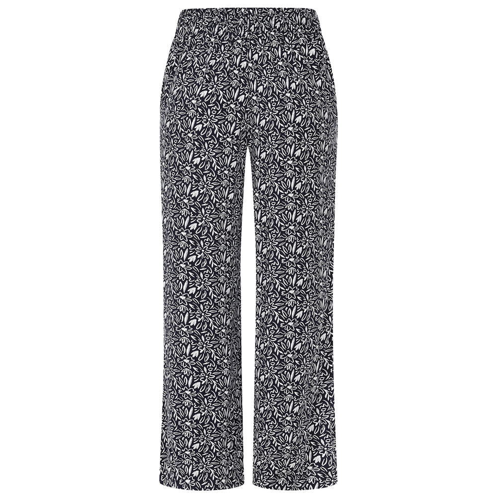 Emreco 100% Viscose Wide Leg Print Trouser (Size 20) - Navy_7805684_5