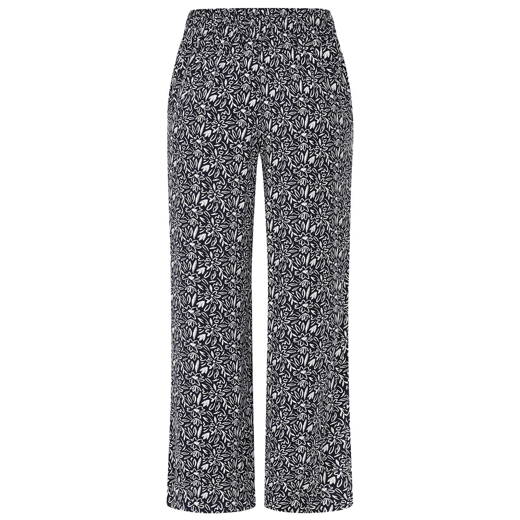 Emreco 100% Viscose Wide Leg Print Trouser (Size 20) - Navy_7805684_5
