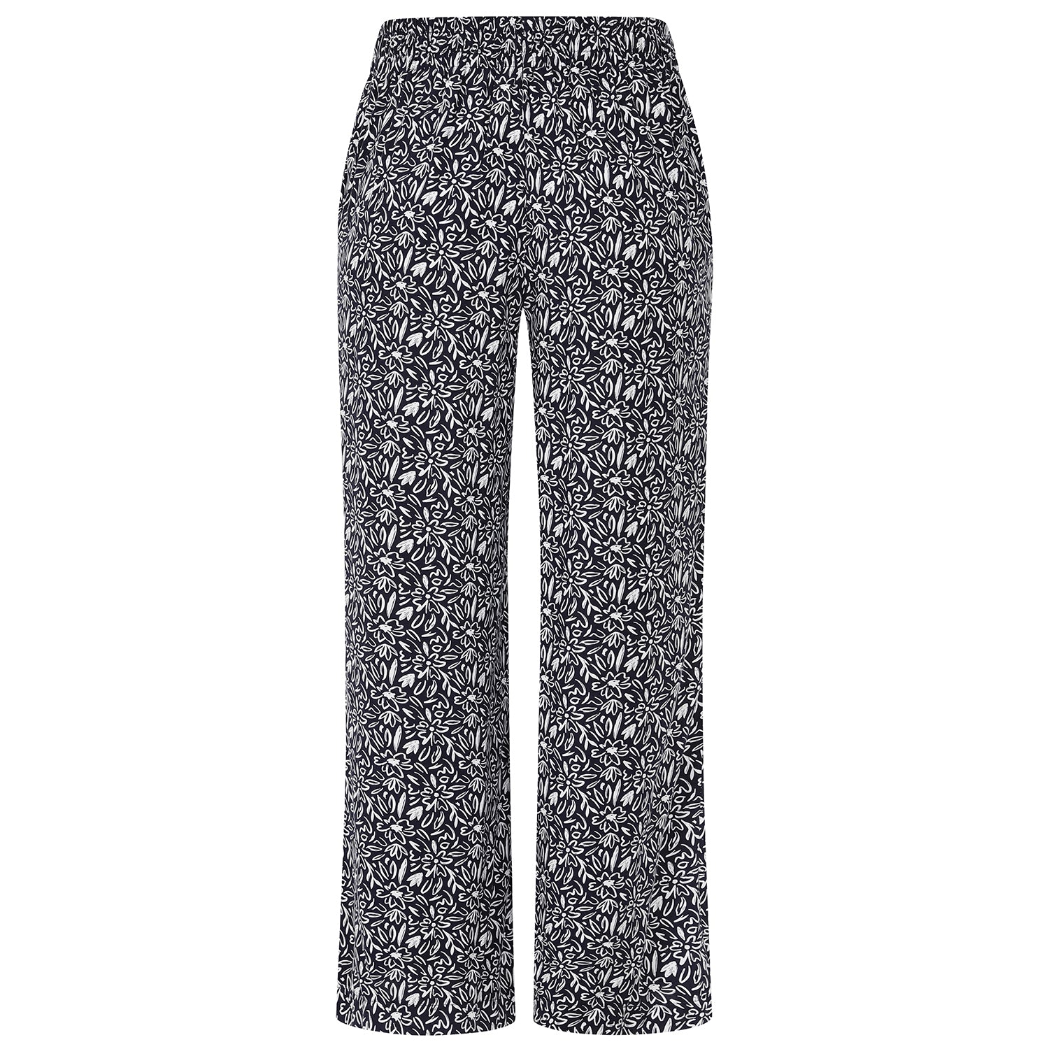 Emreco 100% Viscose Wide Leg Print Trouser (Size 20) - Navy_7805684_5