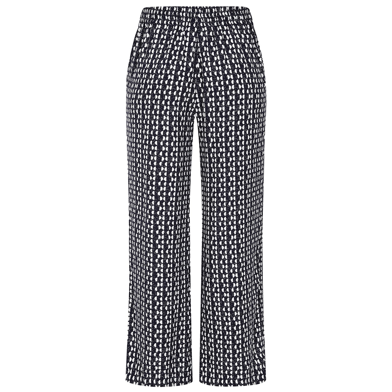 Emreco Lightweight Wide Leg Print Trouser (Size 12) - Navy_7805856_3