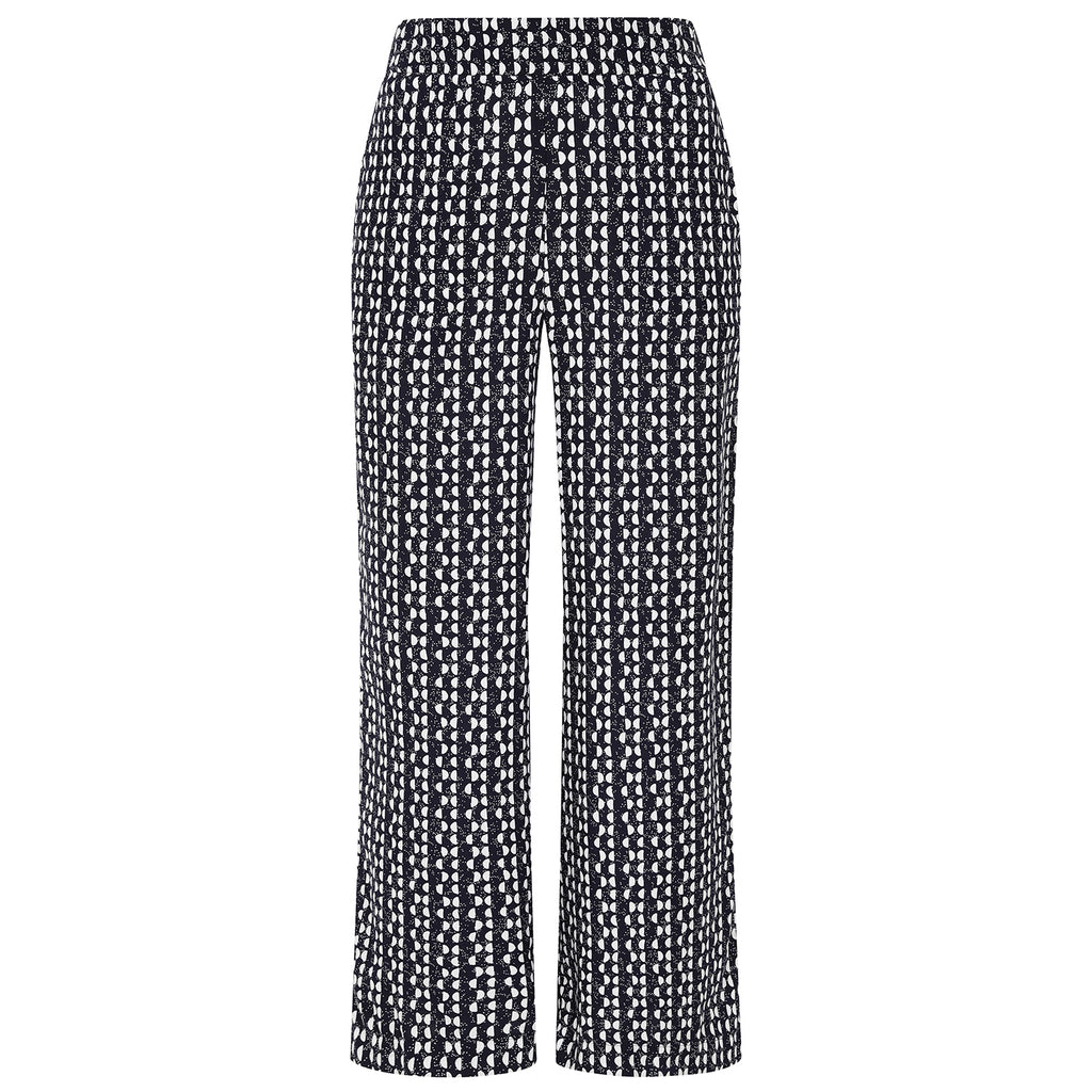 Emreco Lightweight Wide Leg Print Trouser (Size 18) - Navy_7805859_2