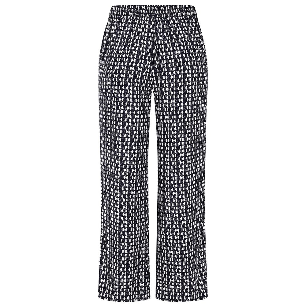 Emreco Lightweight Wide Leg Print Trouser (Size 18) - Navy_7805859_3