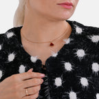 Tamsy Polka Dot Coatigan with Pockets (Size - One Size) - Black_7808055_5