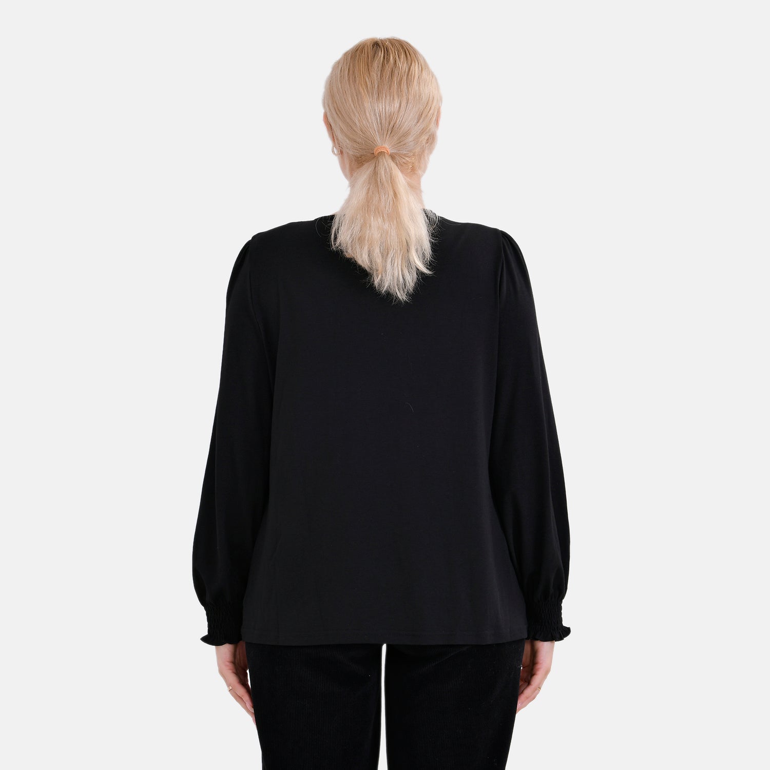 La Marey V-neck Lace Top (Size M) - Black_7809951_1