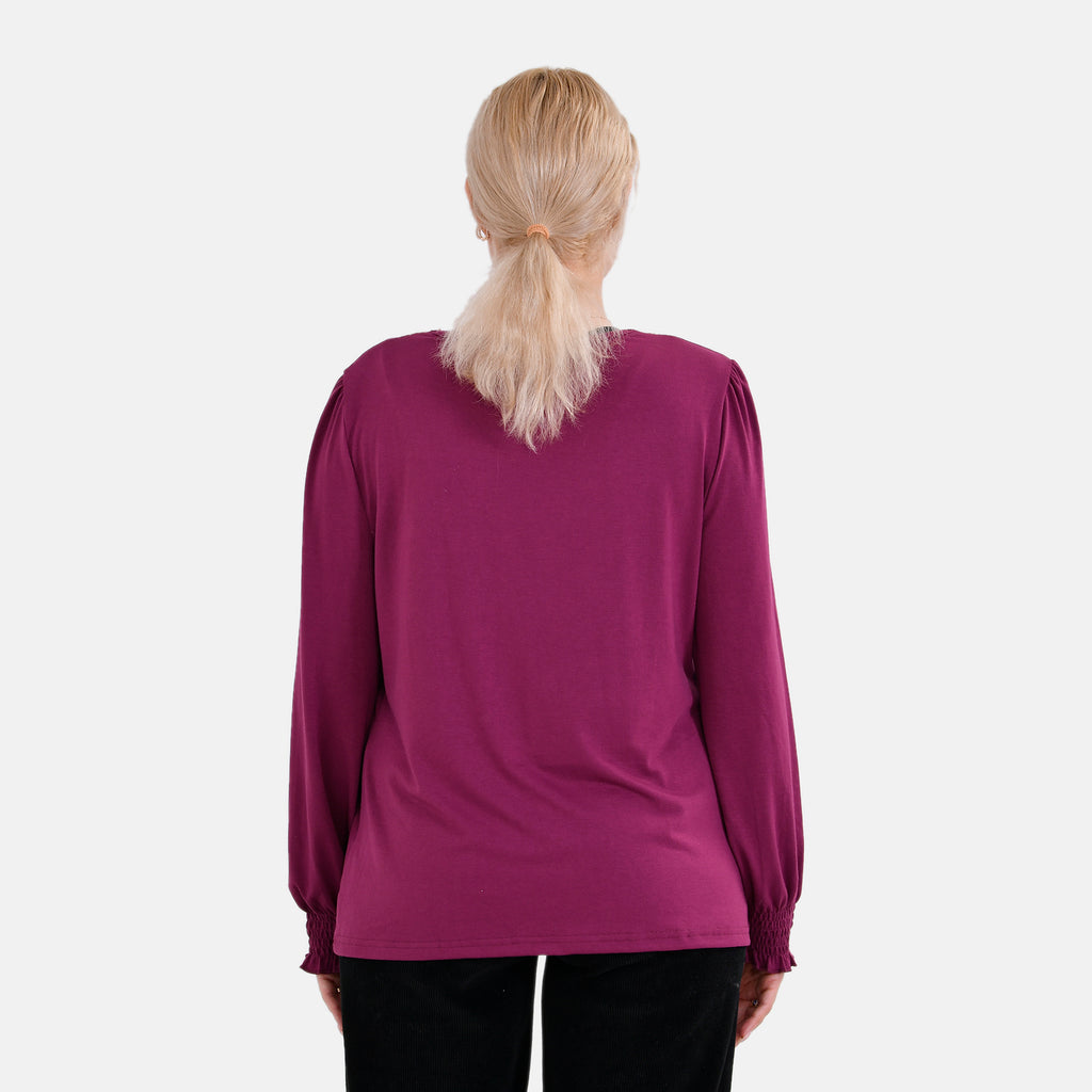 La Marey V-neck Lace Top (Size L) - Purple_7809968_1