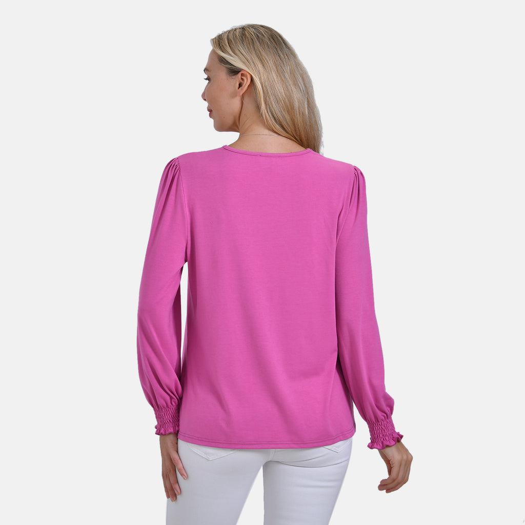 La Marey V-Neck Long Sleeve Top (Size 20 to 22) - Purple_7811218_1