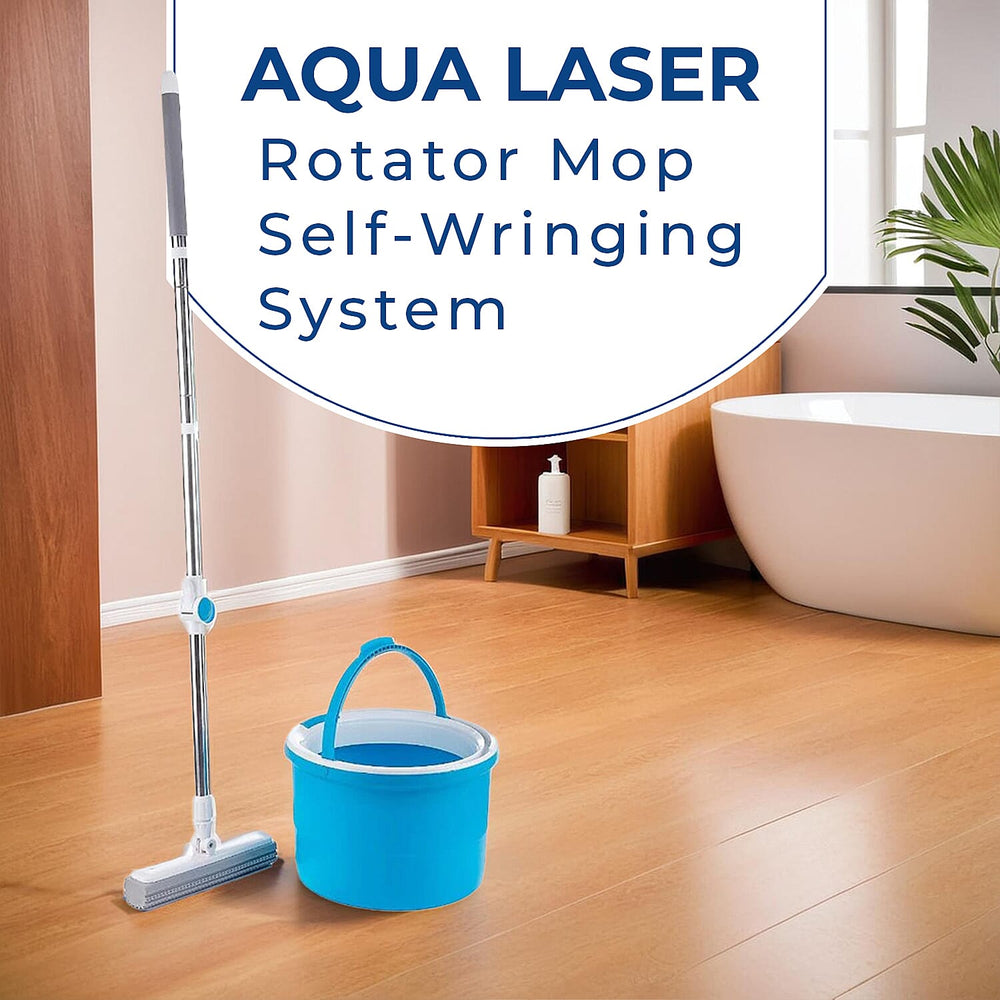 Aqua Laser Rotator Mop Self-Wringing System 180 Rotation - Blue