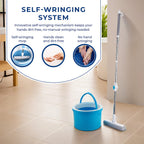 Aqua Laser Rotator Mop Self-Wringing System 180 Rotation - Blue