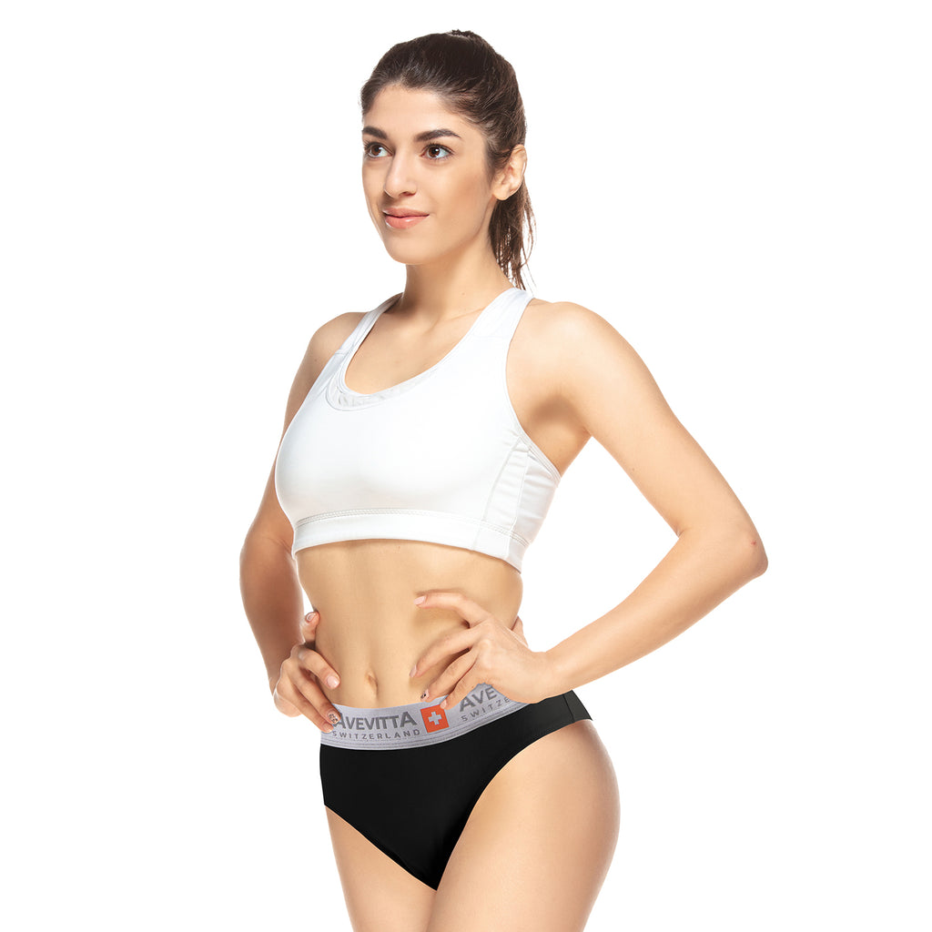 Sankom Avevitta Leakproof, Antibacterial Underwear for Women (Size 16-18) - Black & Grey_7815632_1