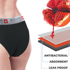 Sankom Avevitta Leakproof, Antibacterial Underwear for Women (Size 16-18) - Black & Grey_7815632_7