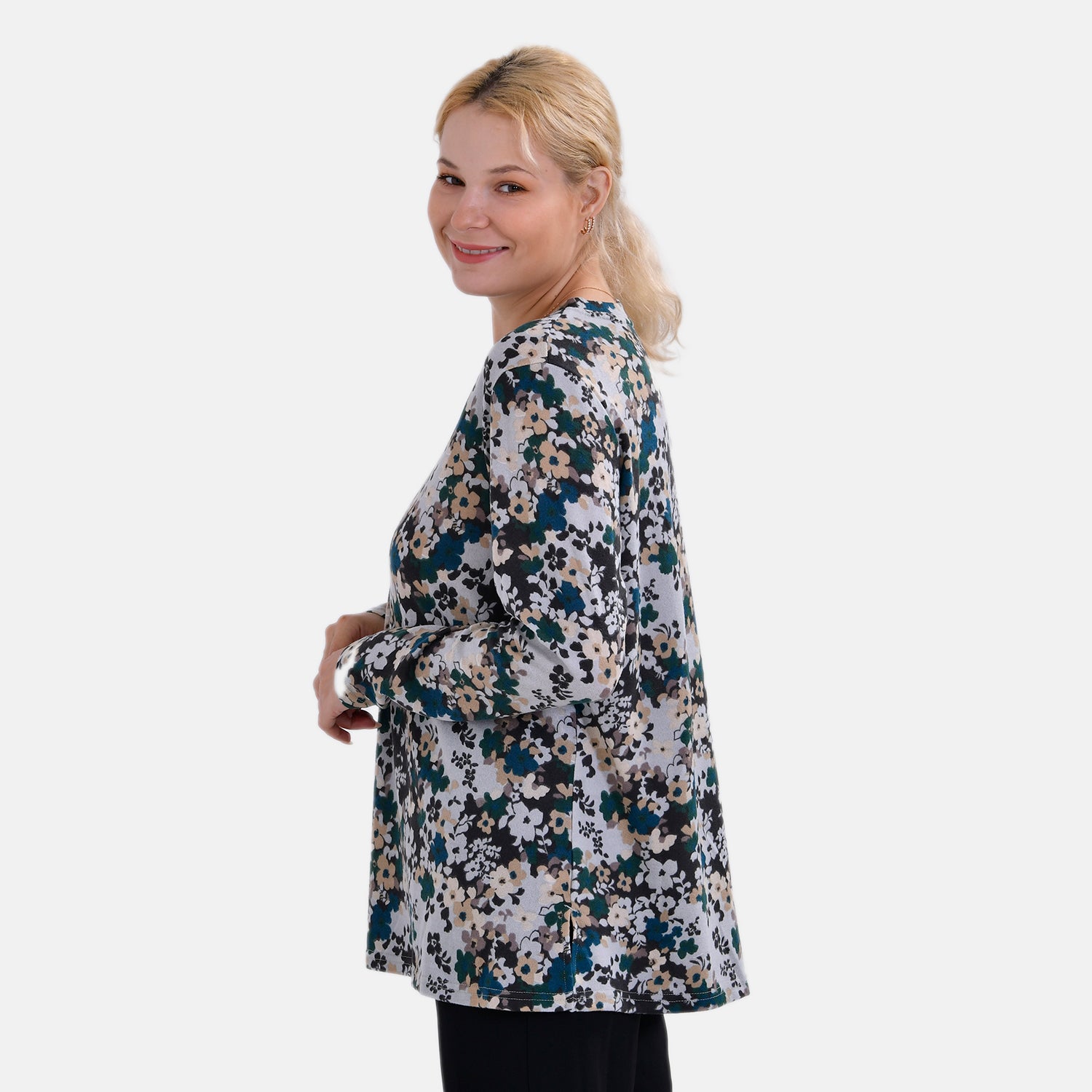 La Marey  (Pattern) Full Sleeve Jersey Tops with Printed Stripes- Multi_7816663_2