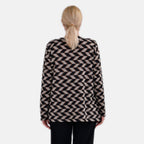 La Marey  (Pattern) Full Sleeve Jersey Tops with Printed Stripes- Brown_7816670_1