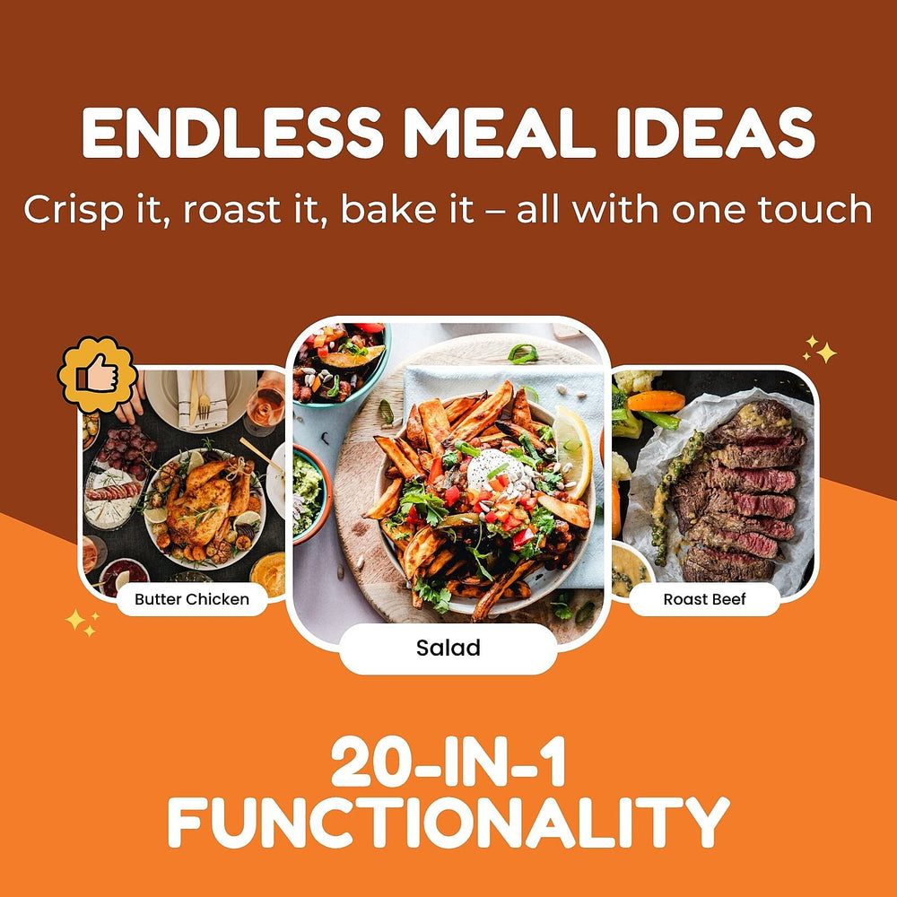 Homesmart Rotisserie Air Fryer 10 L -Roast, Crisp, Bake, Grill, Reheat - 50-230c - Dishwasher Safe