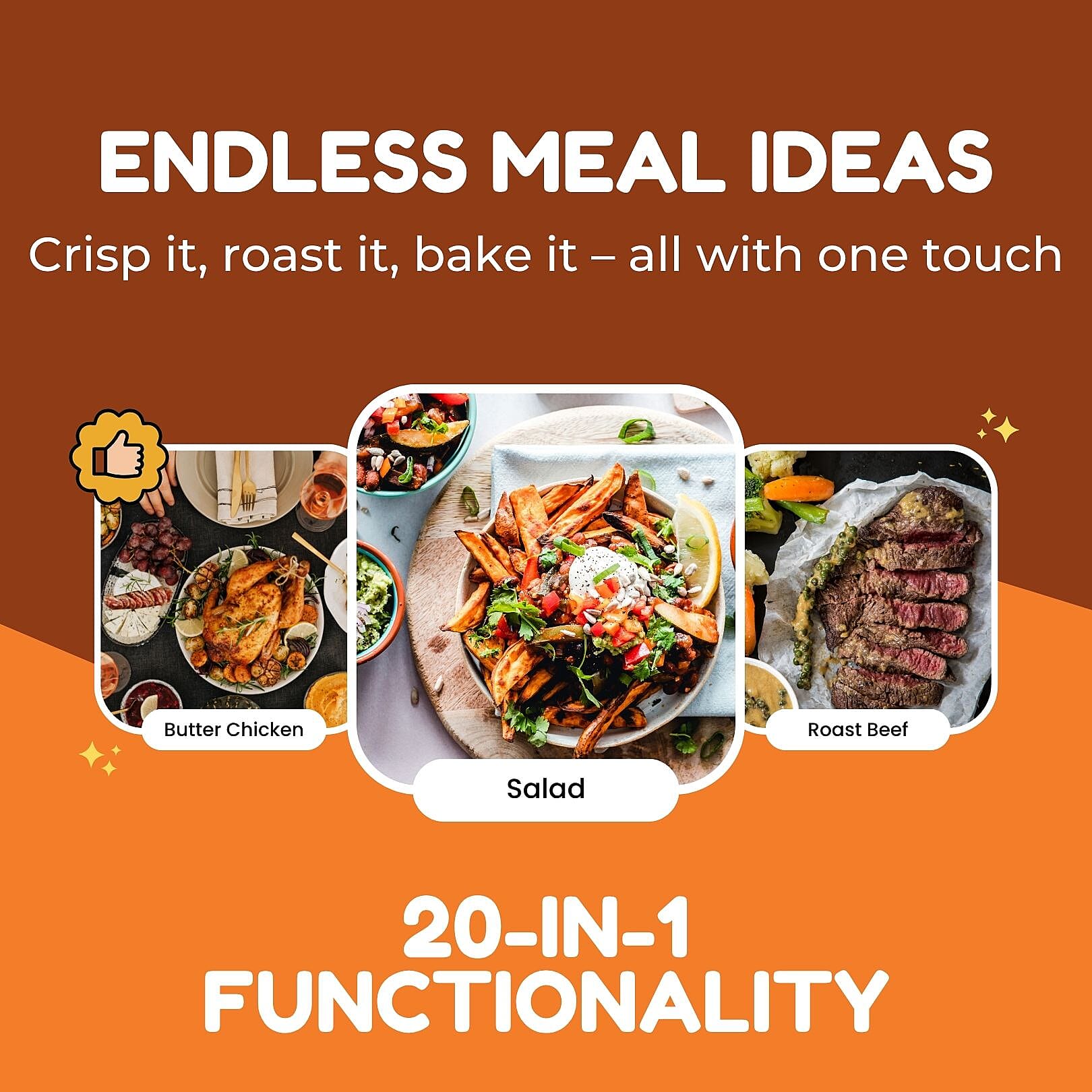Homesmart Rotisserie Air Fryer 10 L -Roast, Crisp, Bake, Grill, Reheat - 50-230c - Dishwasher Safe