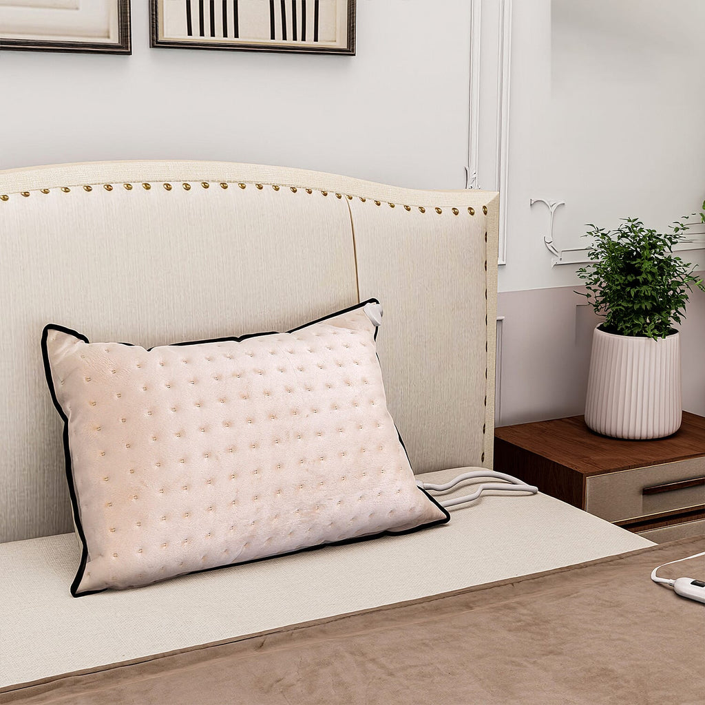 Super Cozy Electric Heated Cushion with Overheating Protection Power 100W (Size 60x40 cm) - White
