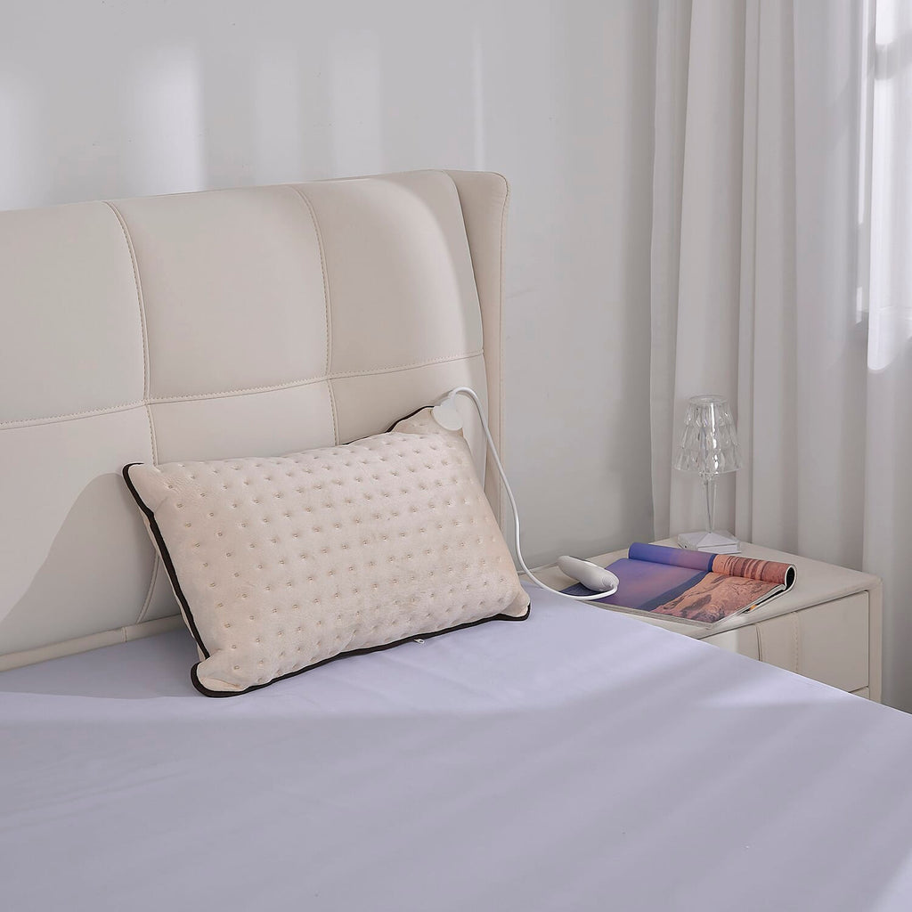 Super Cozy Electric Heated Cushion with Overheating Protection Power 100W (Size 60x40 cm) - White