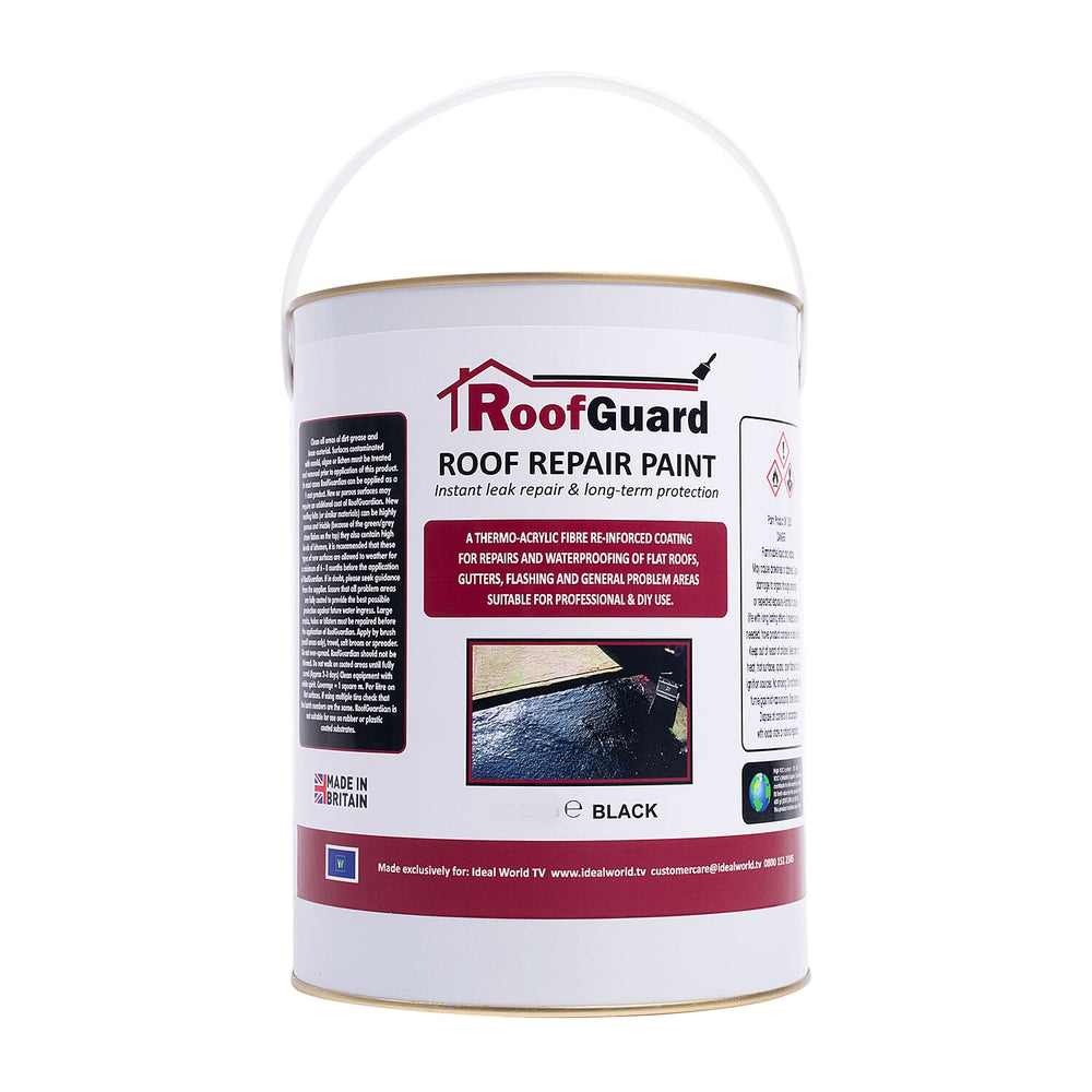 Roof Guardian Instant Waterproofing Paint for Leaking Roofs (5Lt) - Black