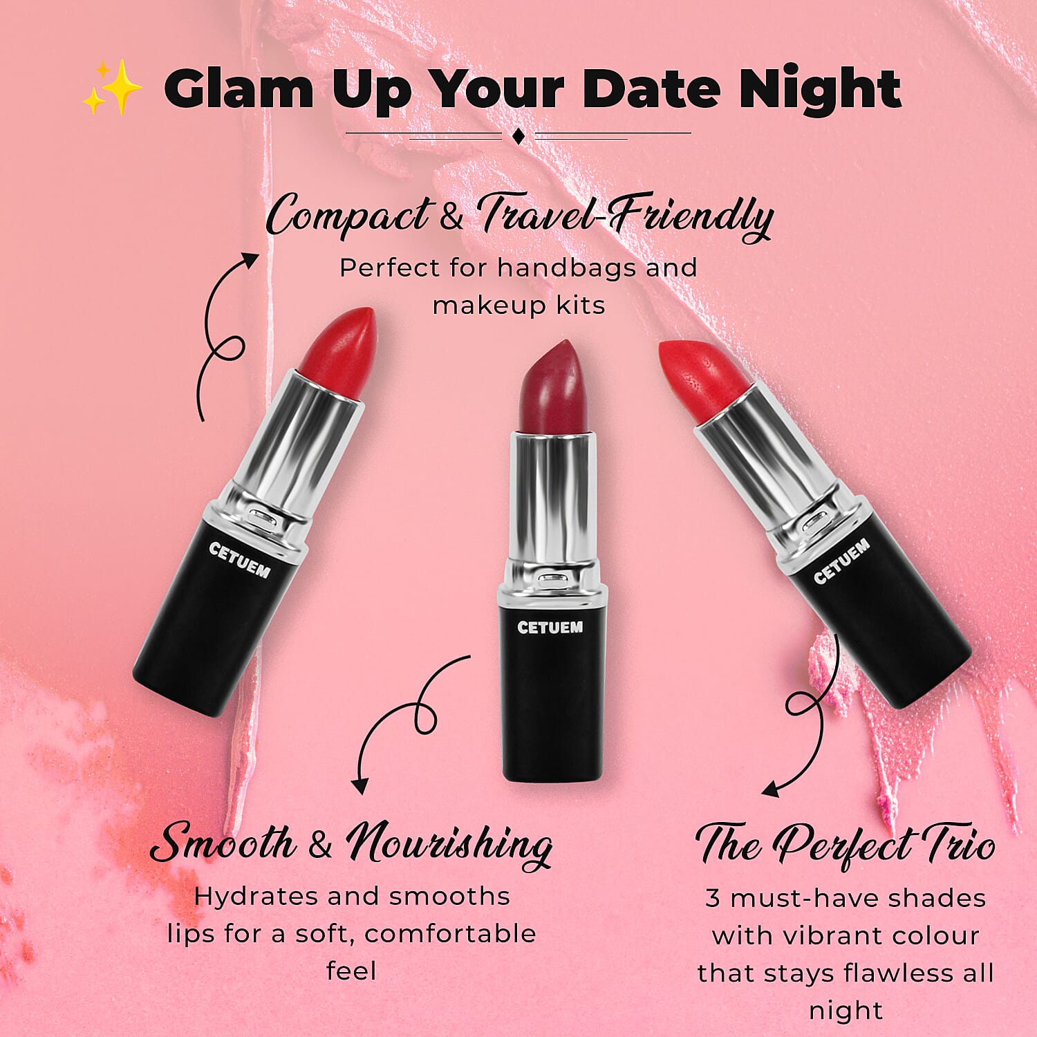 Cetuem Lipstick Trio Bundle Berries (Incl. Shade No. 9,7,103)