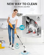 7-in-1 Rechargeable Power Cleaning Brush - Bathrooms, Showers, Kitchens, Cars, Stainless Steel, Glass - White