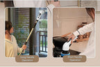 7-in-1 Rechargeable Power Cleaning Brush - Bathrooms, Showers, Kitchens, Cars, Stainless Steel, Glass - White