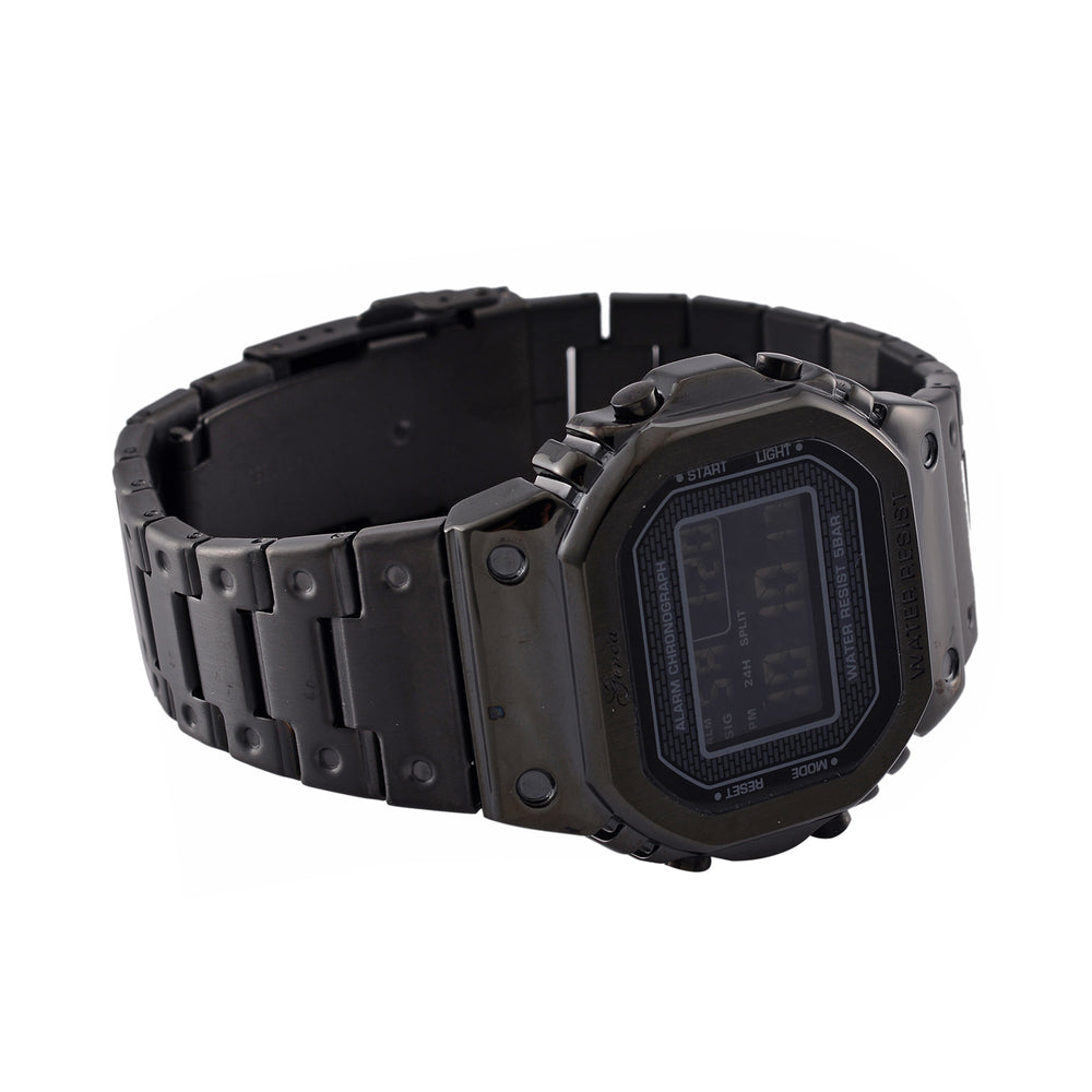 GENOA TIME V2 Japanese Movt. 5ATM Water Resistant Black Multifunctional LED Dial Watch with Stainless Steel Strap_7824471_4