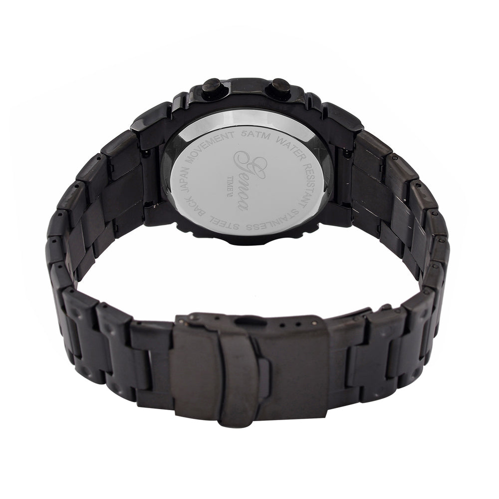 GENOA TIME V2 Japanese Movt. 5ATM Water Resistant Black Multifunctional LED Dial Watch with Stainless Steel Strap_7824471_5