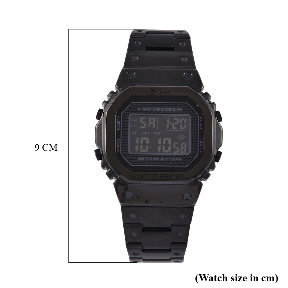 GENOA TIME V2 Japanese Movt. 5ATM Water Resistant Black Multifunctional LED Dial Watch with Stainless Steel Strap_7824471_6