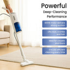 Handheld Vacuum Cleaner with Dust  Tank Storage Capacity and HEPA Filter (400W) - White