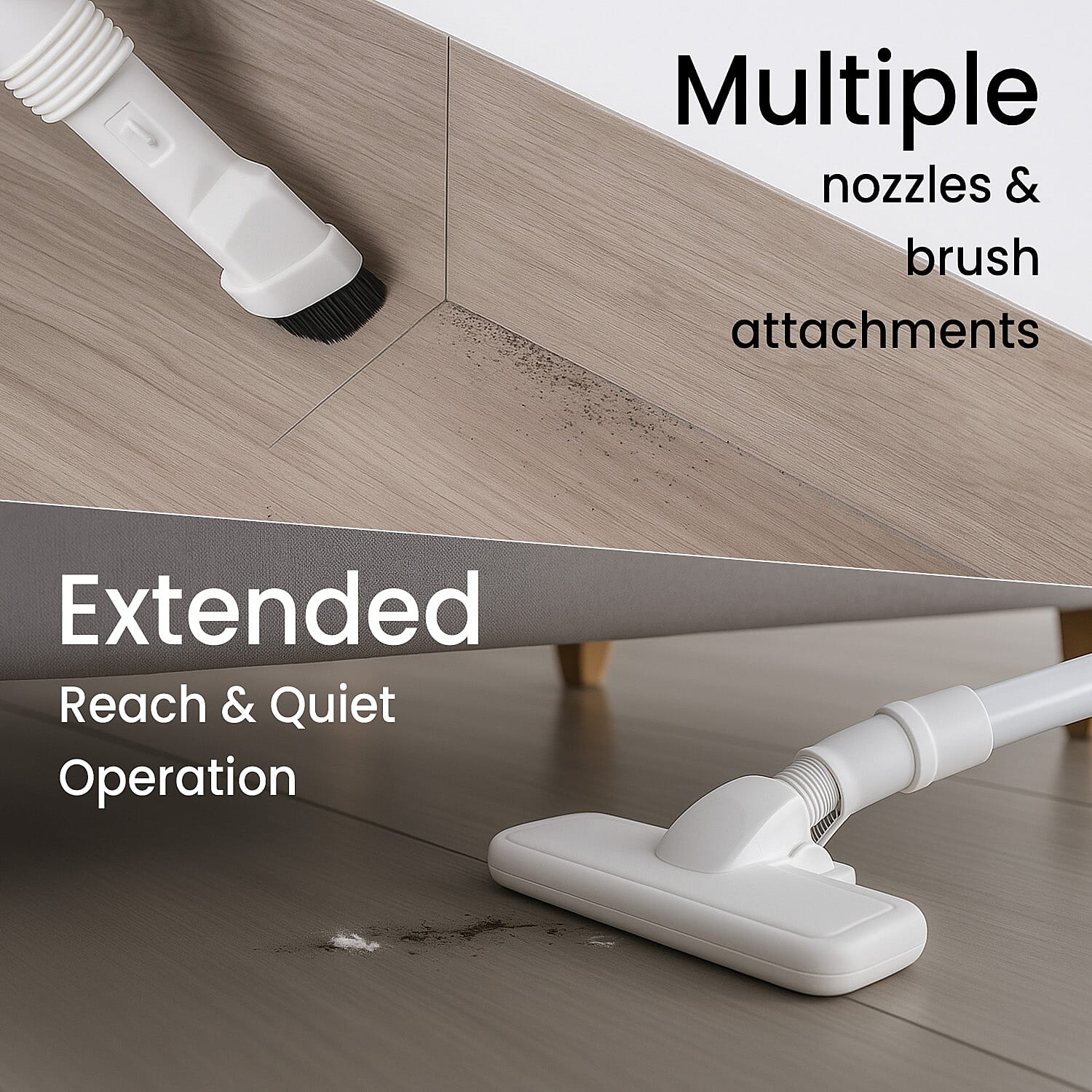 Handheld Vacuum Cleaner with Dust  Tank Storage Capacity and HEPA Filter (400W) - White