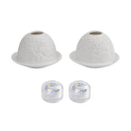 Set of 2 Snowmen Pattern Porcelain Candle Holder With LED Light - White