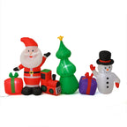Christmas Inflatable Outdoor Decoration with LED Light featuring Santa Claus with Snowman
