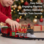 Christmas Tree Train Set Attaches To Your Tree with Realistic Sounds & Lights, Battery Operated.