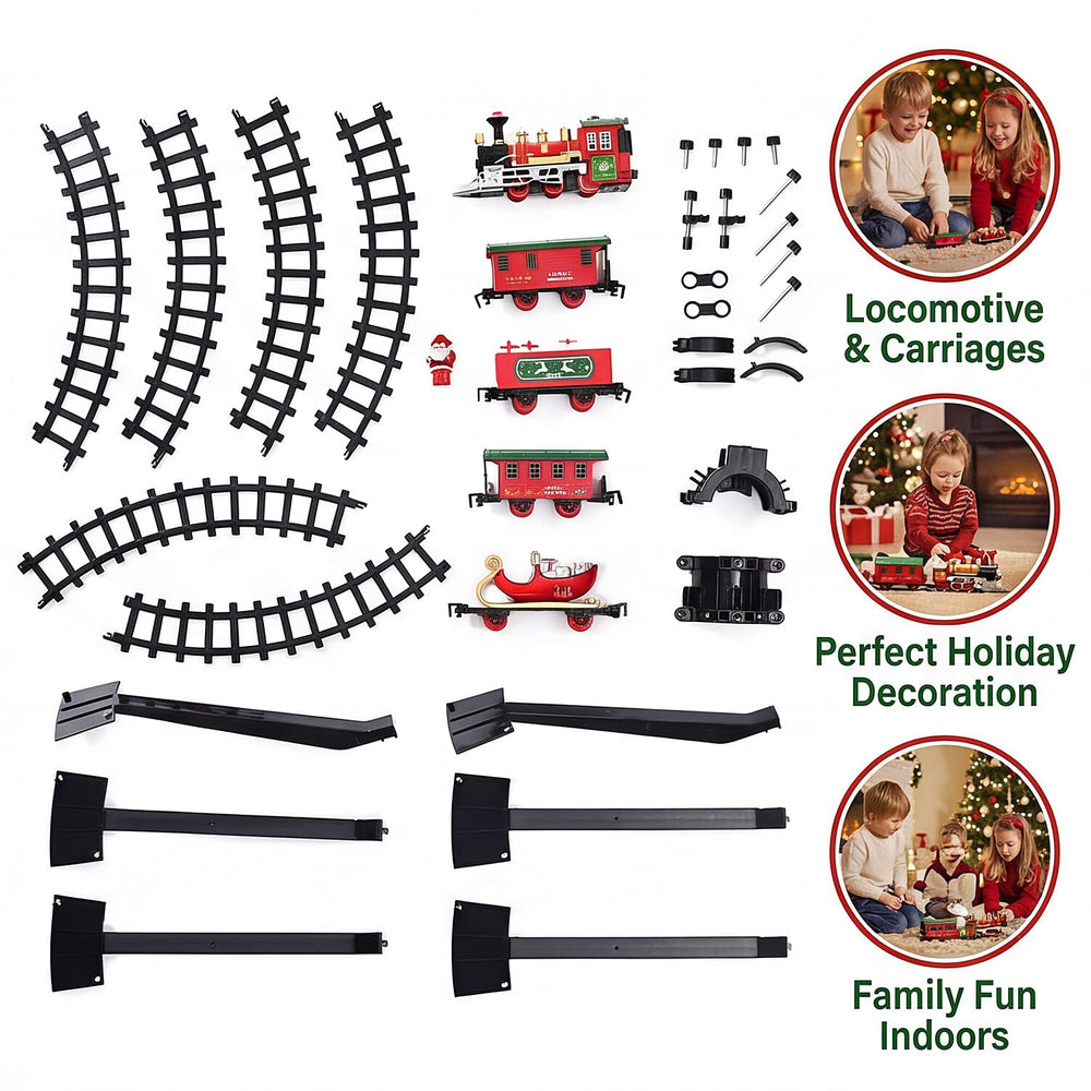 Christmas Tree Train Set Attaches To Your Tree with Realistic Sounds & Lights, Battery Operated.