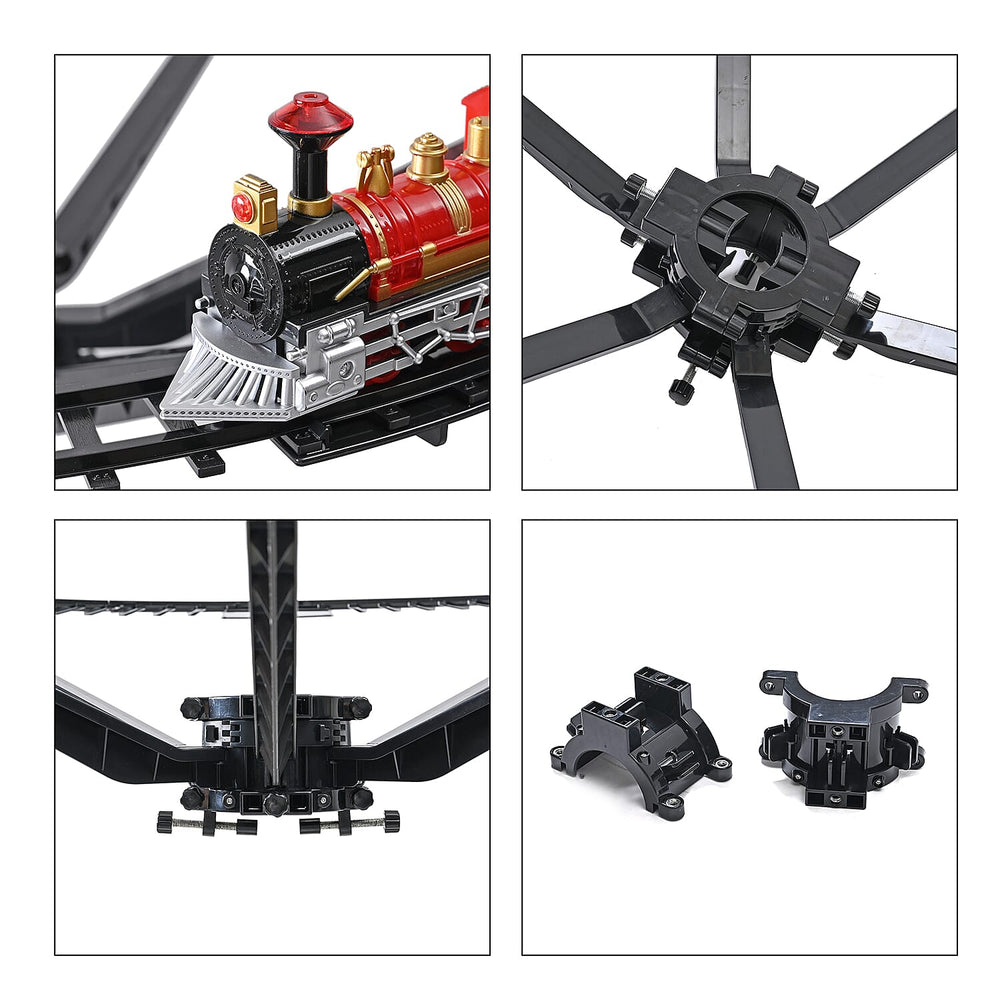 Christmas Tree Train Set Attaches To Your Tree with Realistic Sounds & Lights, Battery Operated.