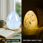 Ambient Egg Glass LED Lamp with String Lights (3xAAA Battery not inc.) - Light Blue